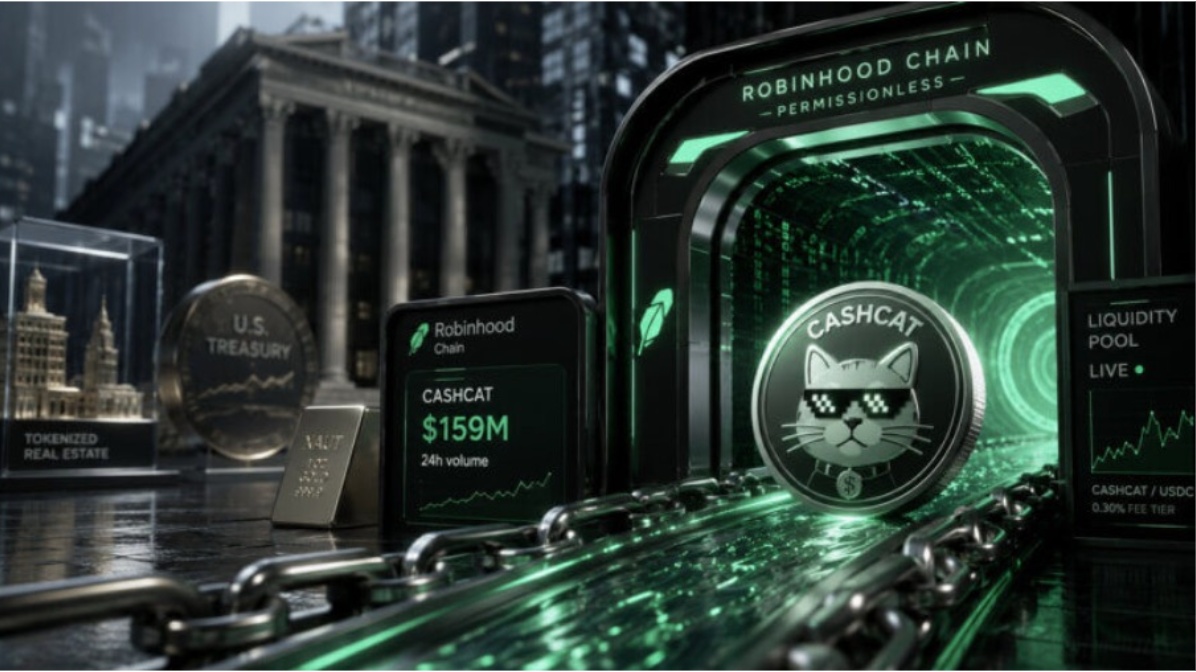 Robinhood Chain首枚Meme币CASHCAT崛起：无许可L2的自发流量验证